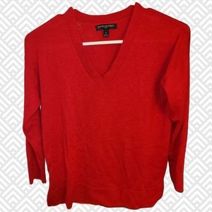 Banana Republic | Lipstick Red School Girl V- Neck Women's Cardigan Size Small
